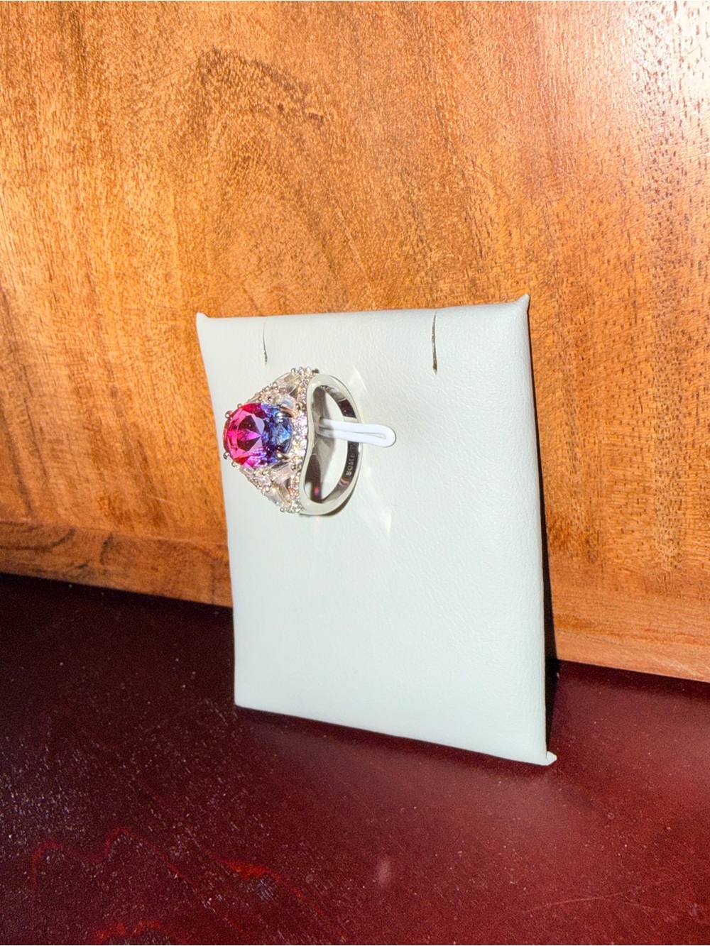 Silver Cocktail Ring with Purple-Blue Mystic Quartz - Picture 2 of 4